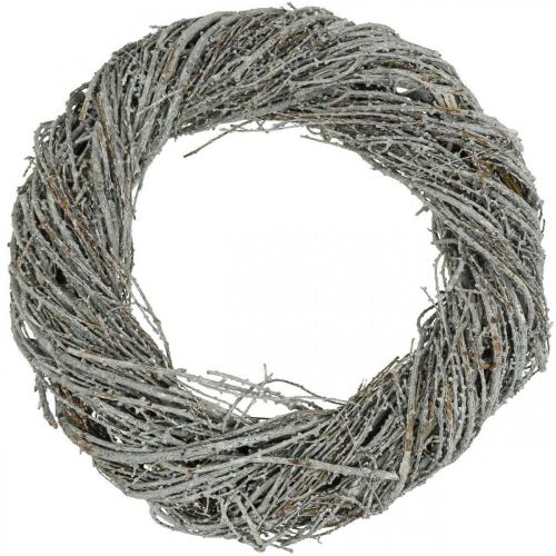 Article Couronne de pin couronne naturelle branches de pin couronne décorative blanche Ø40cm