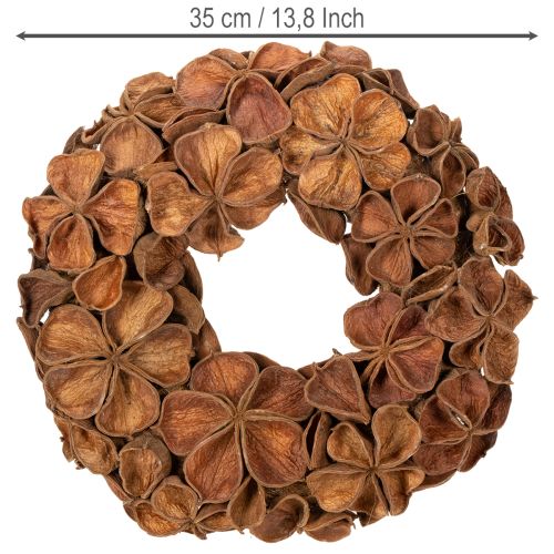 Couronne de lotus séché, couronne décorative de porte, 35 cm | Floristik24.be