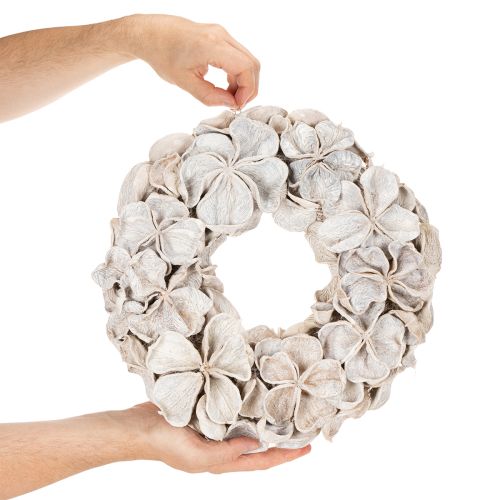 Couronne de lotus, décoration naturelle, fleurs séchées, 35 cm | Floristik24.be