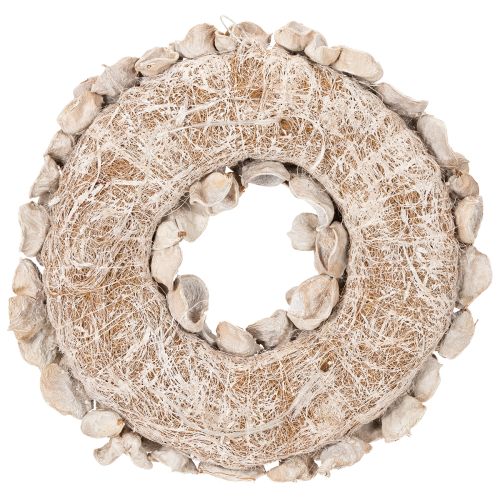Couronne de lotus, décoration naturelle, fleurs séchées, 35 cm | Floristik24.be