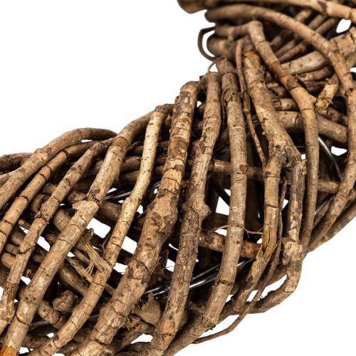 Couronne décorative en branches naturelles, couronne en rotin, ronde, grande, 45 cm. | Floristik24.be