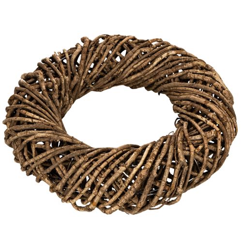 Couronne décorative en branches naturelles, couronne en rotin, ronde, grande, 45 cm. | Floristik24.be