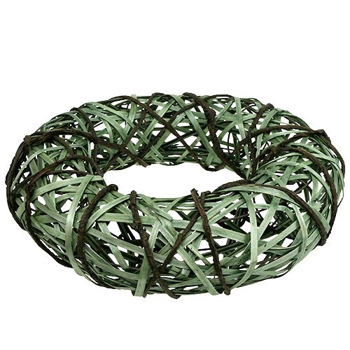 Floristik24 Guirlande de saule et écorce grande vert Ø45cm