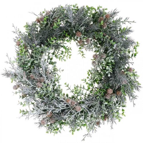 Floristik24 Couronne de Noël Couronne de l'Avent avec neige artificielle Ø30cm