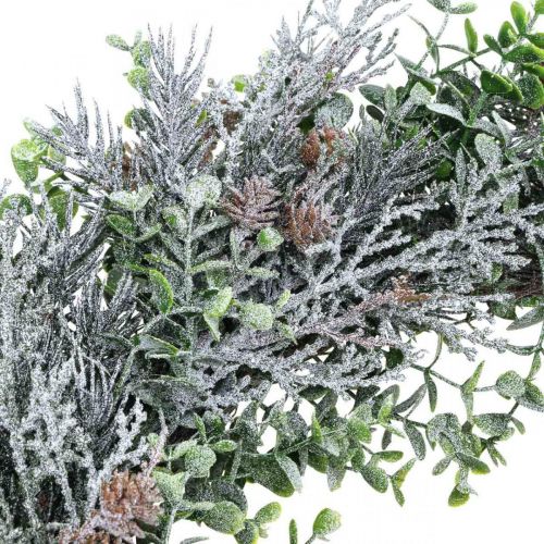 Floristik24 Couronne de Noël Couronne de l'Avent avec neige artificielle Ø30cm