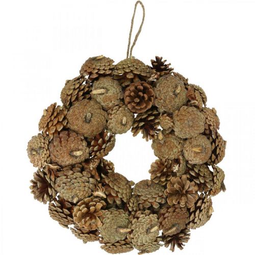 Floristik24 Couronne de porte couronne de pommes de pin naturel Ø30cm