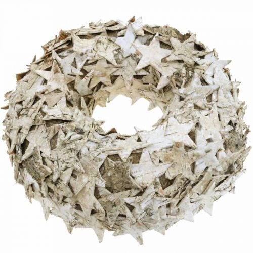 Floristik24 Décoration guirlande étoiles écorce de bouleau décoration de table avènement bouleau Ø25cm