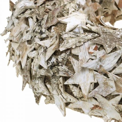 Floristik24 Couronne décorative étoiles écorce de bouleau Couronne de Noël bouleau Ø30cm
