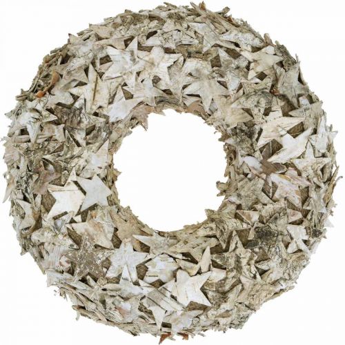 Floristik24 Couronne décorative étoiles écorce de bouleau Couronne de Noël bouleau Ø30cm