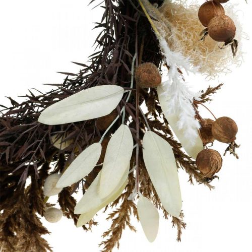 Floristik24 Guirlande décorative gazon artificiel sec et fruits porte couronne Ø50cm