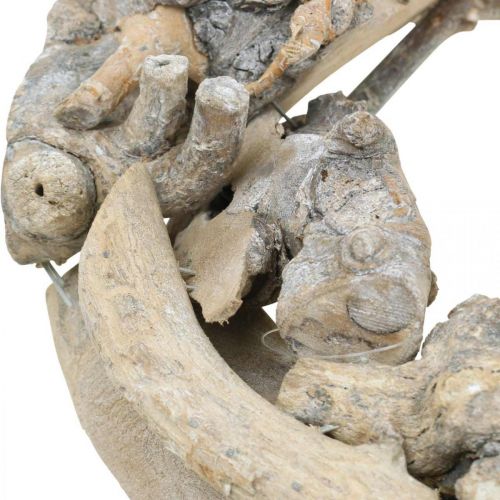 Floristik24 Couronne décorative guirlande en bois lavé blanc Ø35cm H9cm