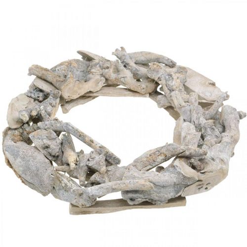 Floristik24 Couronne racine bois gris naturel décoration racine couronne Ø40cm H9cm