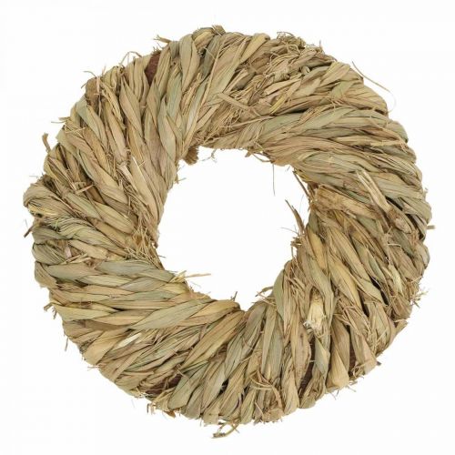 Floristik24 Couronne de paille tressée Ø19cm mini couronne déco couronne de porte naturelle