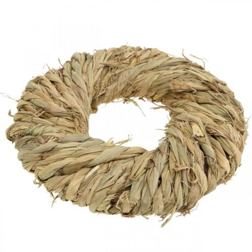 Floristik24 Couronne de paille tressée Ø19cm mini couronne déco couronne de porte naturelle