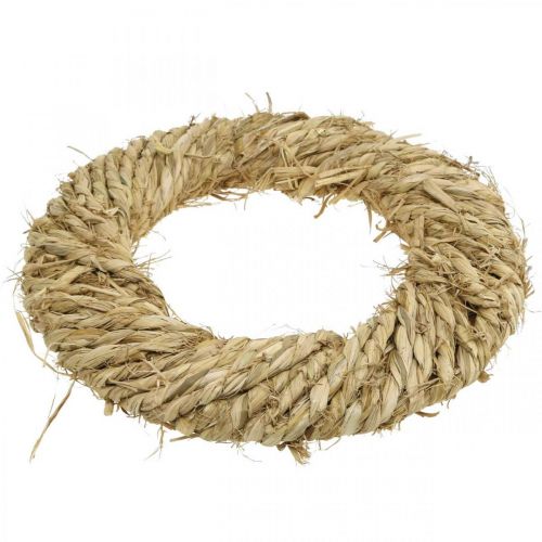 Floristik24 Couronne de paille tressée Ø30cm couronne décorative décoration de porte naturelle paille