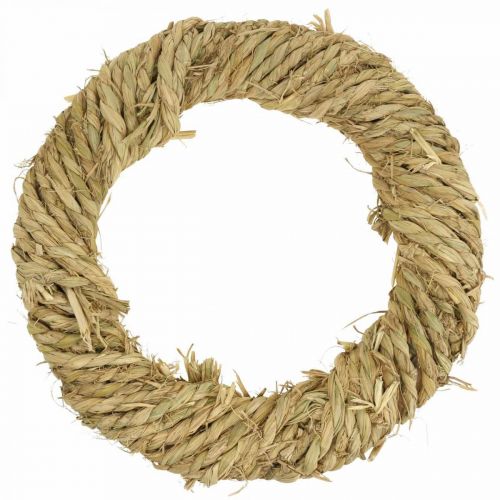 Floristik24 Couronne de paille tressée Ø37cm décoration paille rustique naturelle