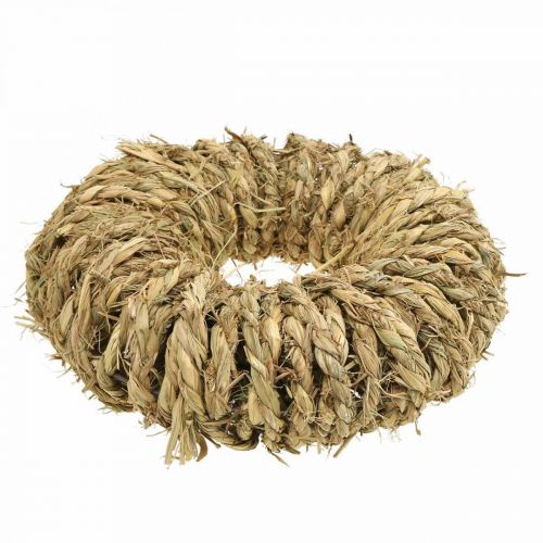 Floristik24 Couronne de paille tressée Ø35cm couronne décorative rustique nature