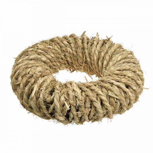 Floristik24 Couronne de paille tressée Ø45cm Couronne d&#39;été rustique nature
