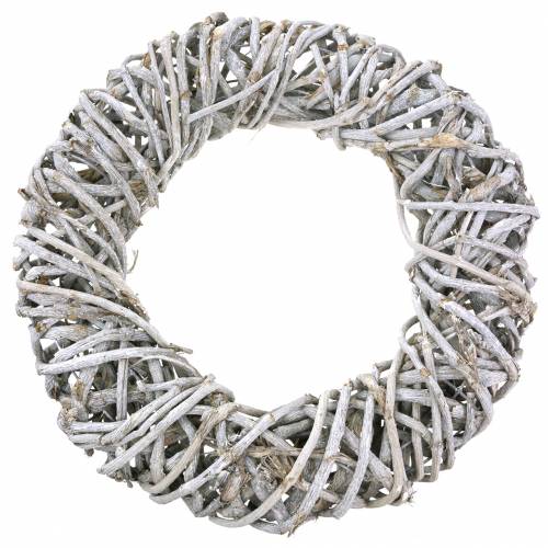Floristik24 Couronne décorative liane bois blanchi Ø50cm