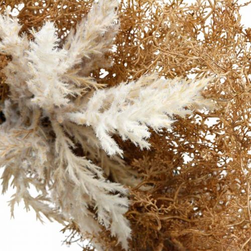 Article Couronne déco herbe de pampa artificielle crème, couronne de porte marron Ø60cm