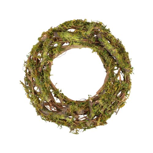 Floristik24 Couronne couronne naturelle couronne en bois branches mousse paillettes Ø28cm