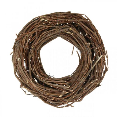 Déco Couronne Vigne Ø25cm Marron Naturel couronne de brindilles décoration de table