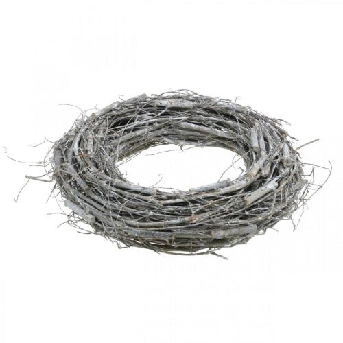 Article Couronne déco Ø30cm guirlande printanière blanchie orme et vignes