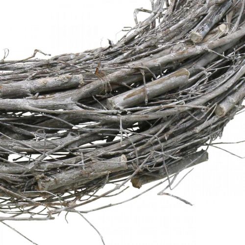 Floristik24 Déco couronne blanche Ø40cm orme, vigne déco printemps couronne naturelle