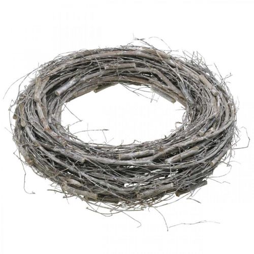 Floristik24 Déco couronne blanche Ø40cm orme, vigne déco printemps couronne naturelle