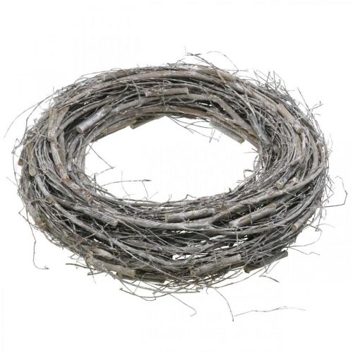 Floristik24 Déco couronne blanche Ø40cm orme, vigne déco printemps couronne naturelle