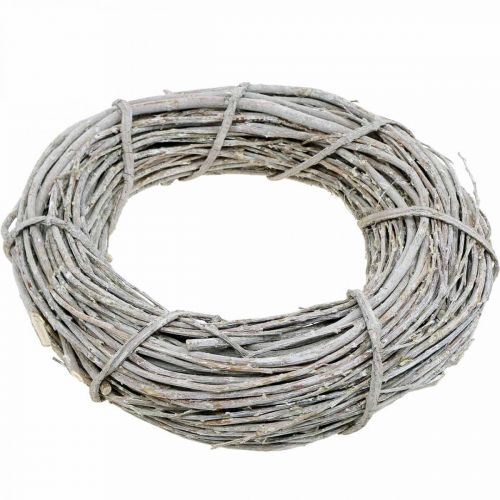 Floristik24 Guirlande déco blanchie à la chaux Ø35cm Shabby Chic guirlande de porte décoration de table
