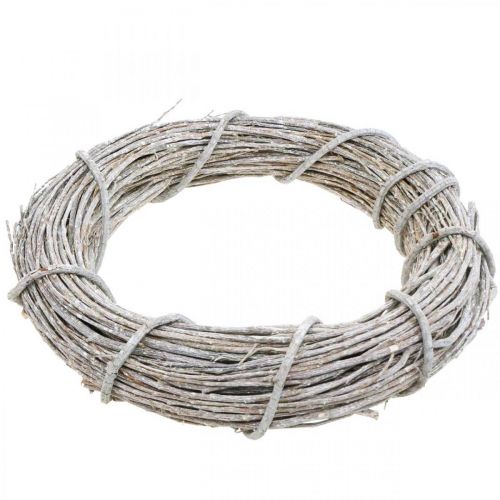 Article Couronne déco guirlande naturelle blanchie à la chaux porte guirlande Shabby Chic Ø42cm
