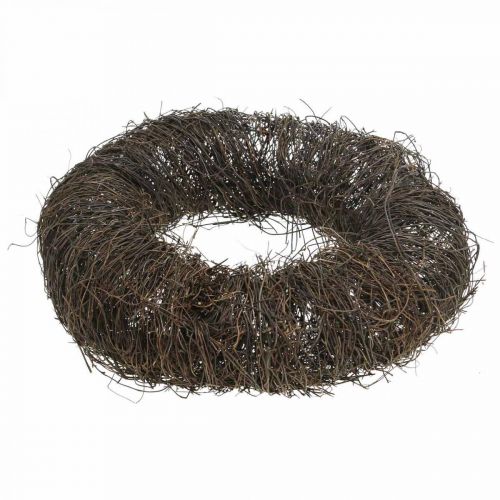 Article Couronne de vigne couronne marron foncé pour décoration murale couronne naturelle bois Ø35cm