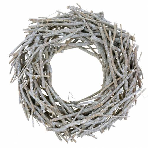 Floristik24 Guirlande décorative de branches lavées blanc Ø50cm