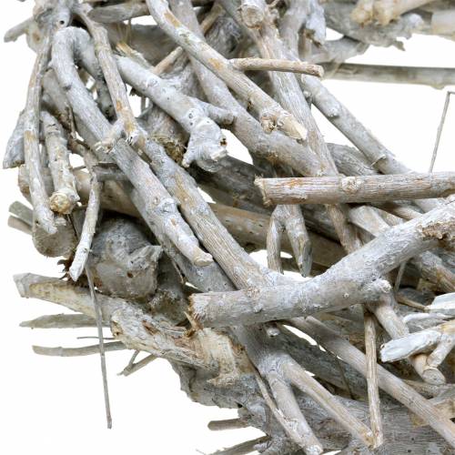 Floristik24 Guirlande décorative de branches lavées blanc Ø50cm