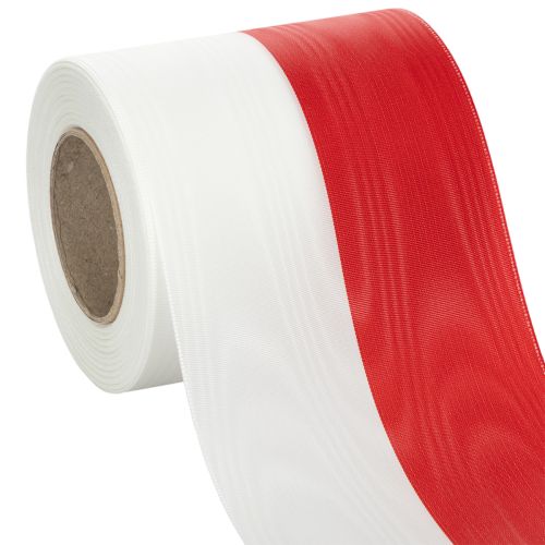 Rubans de couronne moirés blanc-rouge 100 mm acheter | Floristik24.be
