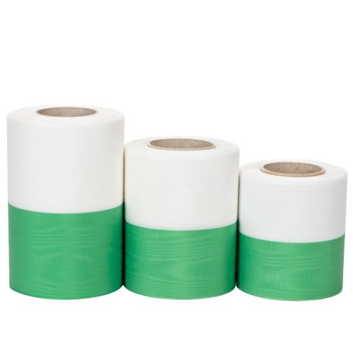 Rubans moirés verts et blancs pour couronnes, largeurs variées, 25 m acheter | Floristik24.be