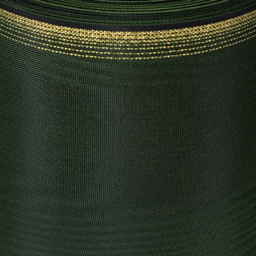 Article Ruban moiré pour couronne, 200 mm, vert foncé, bord perlé et tissage taffetas - ruban décoratif pour les célébrations et les compositions florales funéraires, 25 m