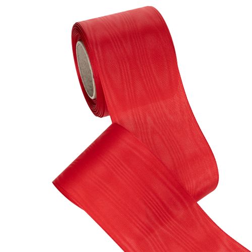 Article Ruban rouge pour couronne 75 mm x 25 m - Décoration florale funéraire, ruban résistant pour lettrage