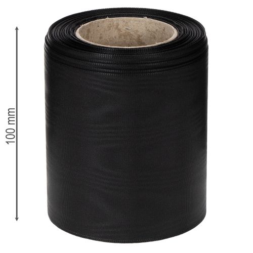 Ruban noir pour couronne 100 mm x 25 m - ruban de deuil, ruban pour nœud, ruban décoratif, fournitures pour fleuristes | Floristik24.be