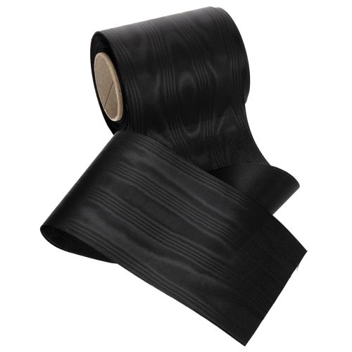 Ruban noir pour couronne 100 mm x 25 m - ruban de deuil, ruban pour nœud, ruban décoratif, fournitures pour fleuristes | Floristik24.be
