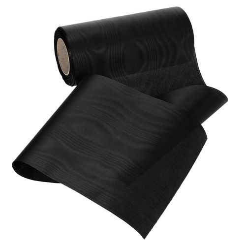 Ruban noir pour couronne, 200 mm x 25 m, résistant aux intempéries et imprimable, idéal pour les compositions florales funéraires. | Floristik24.be