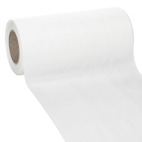 Ruban blanc pour couronne, 200 mm de large, rouleau de 25 m, ruban de deuil, ruban pour nœud, ruban décoratif pour compositions florales funéraires et autres occasions. acheter | Floristik24.be