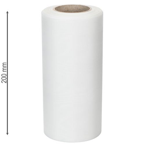 Ruban blanc pour couronne, 200 mm de large, rouleau de 25 m, ruban de deuil, ruban pour nœud, ruban décoratif pour compositions florales funéraires et autres occasions. | Floristik24.be