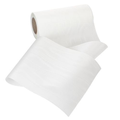 Ruban blanc pour couronne, 200 mm de large, rouleau de 25 m, ruban de deuil, ruban pour nœud, ruban décoratif pour compositions florales funéraires et autres occasions. | Floristik24.be