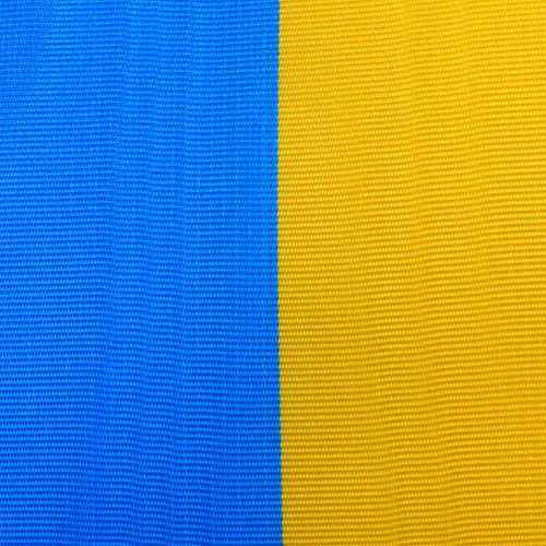 Article Rubans de couronne moiré bleu-jaune 125 mm
