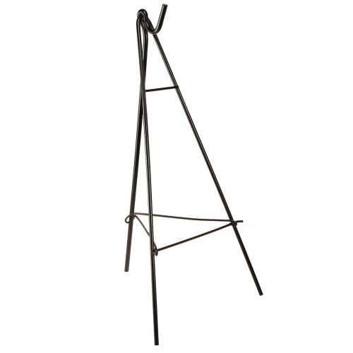 Porte-couronne sur pied avec crochet chevalet en métal noir H56cm