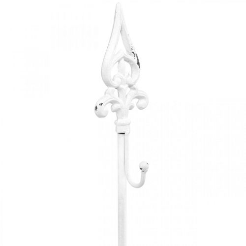Floristik24 Porte-couronne blanc shabby chic 1 crochet H76cm