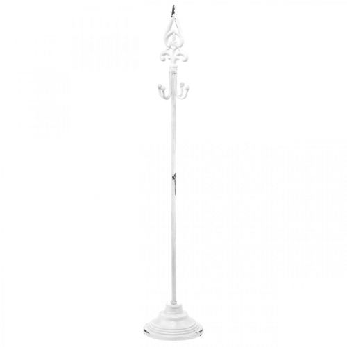 Article Porte-couronne Shabby Chic Blanc Support de couronne Métal 4 crochets H76cm