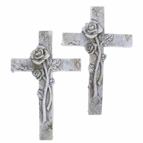 Floristik24 Décoration funéraire croix 7.5cm x 11cm 4pcs